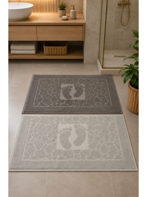 Mela Home 2'li Ayak Havlusu-Ayak Paspası 50*70 cm 2 Adet - Banyo - Misafir -Çeyizlik %100 Pamuk