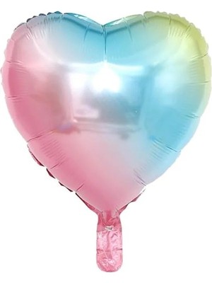 Gökkuşağı Renkli 18 Inç Kalp Folyo Balon, Eğlenceli Parti Süslemesi Için