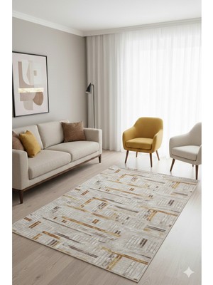 Fuly Consept  Minimalist Bej Yolluk – Yıkanabilir Kaydırmaz Halı FCJ3005 Bej