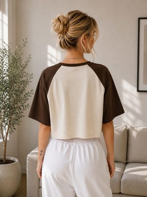 Montree Kadın Reglan Kol Crop T-Shirt