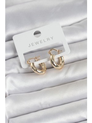 Epilons Gold Renk Pirinç Halka 15 mm Kadın Küpe - TJ-BKP11763