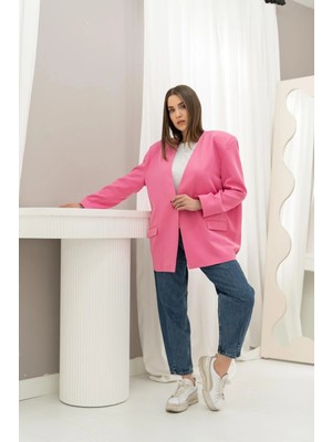 Modadua Pembe Eteği Lastikli Ceket