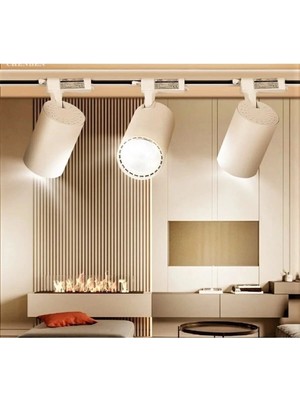 Essey Beyaz Kasa Beyaz Işık Set 30W 1 mt Raylı 3 Adet Ray Spot