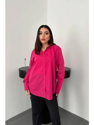 Modadua Fuşya Poplin Gömlek