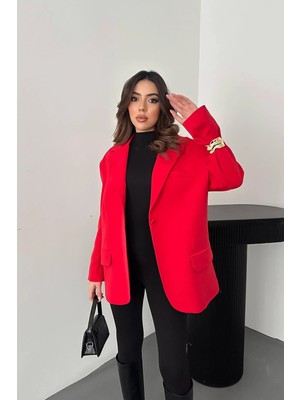 Modadua Kırmızı Oversize Ceket