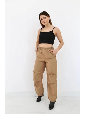 Modadua Camel Lastikli Paraşüt Pantolon