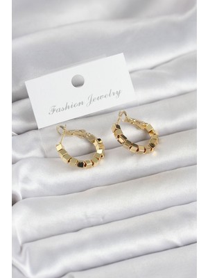 Epilons Gold Renk Kare Halka Model Kadın Küpe - TJ-BKP11773