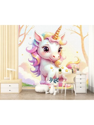 Arterior Wallpaper Büyülü Ormanda Unicorn Çocuk Odası Poster Duvar Kağıdı