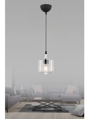 Esslight Ezgi Tekli Sarkıt Avize Kristal Taşlı Modern Salon Mutfak Antre Aydınlatma