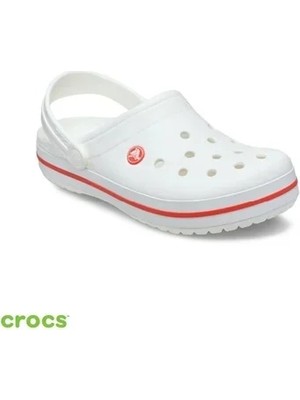 Crocs Unisex Crocband Terlik 11016 1AS Beyaz Renk Düz Topuklu Konforlu Kullanım