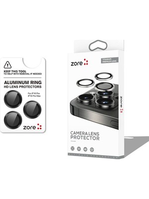 Apple iPhone 16 Pro Max Uyumlu Zore Cl-12 Premium Safir Parmak Izi Bırakmayan Anti-Reflective Kamera Lens Koruyucu