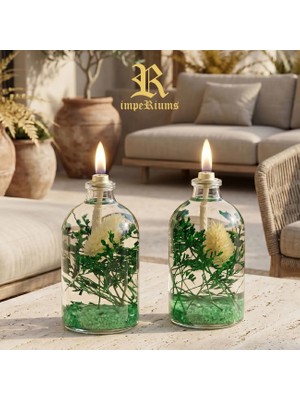 Imperiums Dekoratif Kandil Mum 100 ml Yeşil 2'li Set