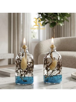 Imperiums Dekoratif Kandil Mum 100 ml Mavi 2'li Set
