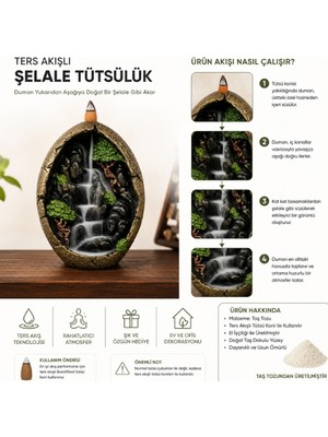 Atölye Fibula Yumurta Görünümlü Ters Geri Akışlı Dağ Şelale Tütsülük