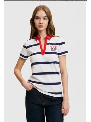 U.S. Polo Assn. Kadın Beyaz Tişört Pamuk Kolsuz Trend Stil Normal Kesim 50265063-VR013