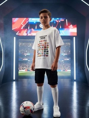 Zekids Erkek Çocuk World Cup 2026 Baskılı T-Shirt