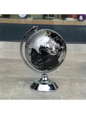 Calperia Metal Ayaklı Siyah Dünya Küresi