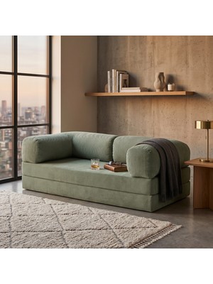 MONAMI Dechome Mininest 160×80 Modüler 2 Kişilik Koltuk | Yatak Olabilen Tasarım | Çıkarılabilir ve Yıkanabilir Kılıf | Küçük Alanlar Için