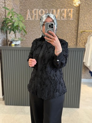 Pearly Transparan Gömlekli Pantalonlu Takım