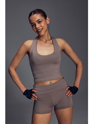 Scorp Perfectum Kadın Halter Yaka Spor Atlet Top Tank Vizon