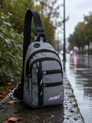 Anıl Bags Keten Kumaş Kulaklı ve USB Çıkışlı, Askılı Çapraz Göğüs, Omuz ve Bel Çantası Çok Fonksiyonlu