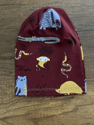 Gülümse Gel Yenidoğan Kız Erkek Bebek Hayvan Desenli Hayvanat Bahçesi Bandana Şapka Başlık Fiyonklu Bere