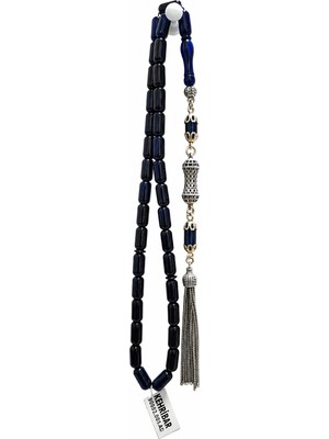 Benko Kehribar Tesbih Kapsül Kesim 12,7gr Taş ÇAPI:5,3X10 Mm,tam BOY:33CM Orjinal Gümüş.