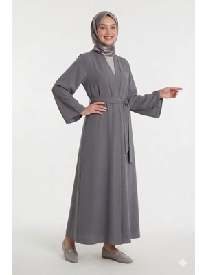 Zermiva Kuşaklı Sade Tasarım Abaya