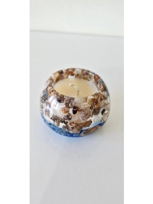 PINAXAR El Yapımı Deniz Temalı Epoksi, Mumluk Kırılmaz Orjinal 8x5.5 cm