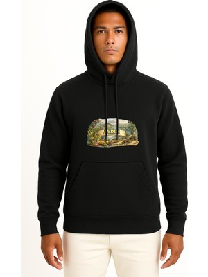 Bahriyeli Collection Kapüşonlu Aydın Göğüs Baskılı Unisex Sweatshirt