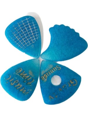 PINAXAR Epoksi 4 Parça Gitar Pena Seti, Mavi Plektrum