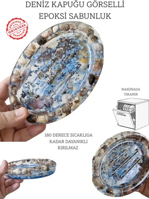 PINAXAR El Yapımı Deniz Temalı Epoksi Sabunluk 4X10.5 cm