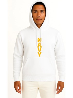 Bahriyeli Collection Kapüşonlu Vert Navy Göğüs ve Sırt Baskılı Unisex Sweatshirt