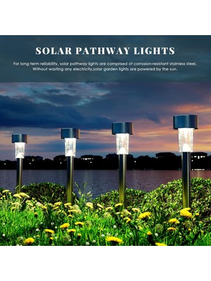 Munico 30 Adet Bahçe LED Güneş Enerjili Lambalar Veranda Çim Bahçe Giriş Yolu Yürüyüş Yolu Için Paslanmaz