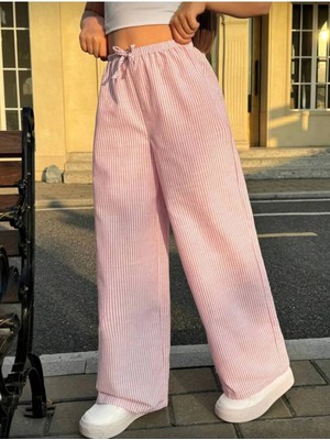 Lea Kids Kız Çocuk Rahat Trend Çizgili Pantalon
