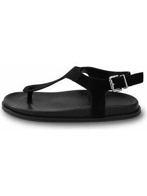 5in1Canpolat Siyah Comfort Parmak Arası Sandalet 50311