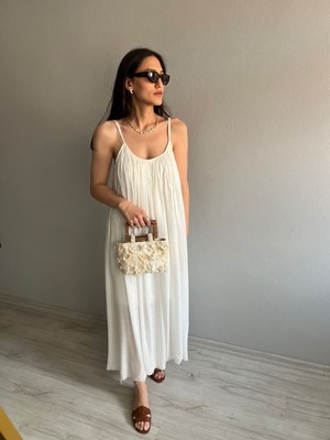 Nice Boutique Ip Askılı Astarlı Salaş Midi Elbise