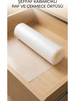 Şeffaf Pvc Raf ve Dolap Içi Kaydırmaz Koruyucu Örtü 45X300 cm TKNPX-4342