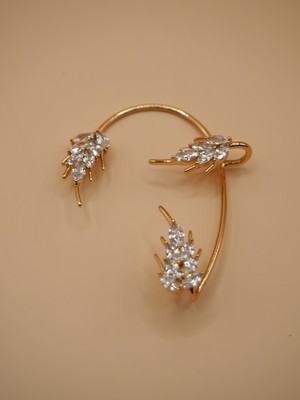 Stelle Jewelry Xuping Kadın Bakır Renk Zirkon Taşlı Kulak Sarıcı Küpe