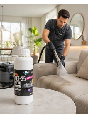 Limprox Net- 35 Koltuk Halı Yıkama Makinesi Köpüksüz Şampuanı Deterjanı Ilacı - 1 Litre