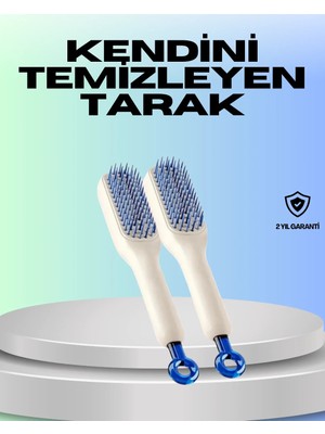 Kendini Temizleyen Ergonomik Saç Tarağı – Abs Gövde, Silikon Diş TKNPX-4342