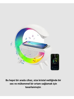 Zenvia Bluetooth 5.0 Hoparlör – Kablosuz Şarj, Rgb Gece Lambası ve Fm Radyo