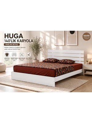 Huga Ahşap Karyola, Beyaz, Ölçü Seçenekleri