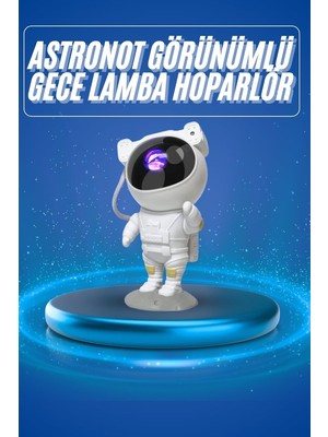 Zenvia Projeksiyon Astronot Lamba Speaker Sevimli Astronot Bluetooth Hoparlör