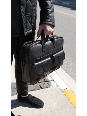 Organizer Siyah Unisex El, Omuz, Bilgisayar, Notebook, Evrak Çantası Laptop Çantası