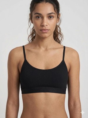 Underwear Bodyway Underwear Body Way Kadın Ip Askılı Fitilli Bralet Sütyen - Simli Bantlı, Telsiz ve Kapsız Spor Sütyeni Pedli Büstiyer