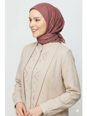 Ang-Scarf 100 x 100 Soğan Kabuğu Renk Piliseli Bambu Eşarp -Ağırlık Yapmaz - Ütü İstemez - Dört Mevsim Kullanıma Uygun - Kayma Yapmaz
