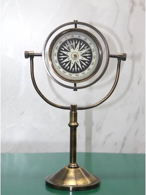 Calperia Pirinç Masa Üstü Pusula Model 4