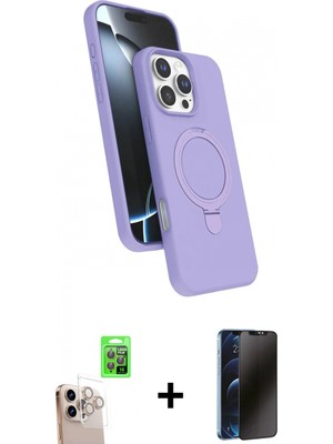 Marsilyan™- iPhone 16 Pro Max Kılıf Iz Işık Koleksiyonu - Siyah 3D Antistatik Hayalet Cam Ekran Koruyucu + Raze Metal Kamera Lens - Nlgy