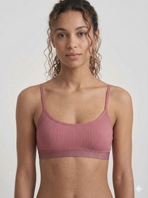 Underwear Bodyway Underwear Body Way Kadın Ip Askılı Fitilli Bralet Sütyen - Simli Bantlı, Telsiz ve Kapsız Spor Sütyeni Pedli Büstiyer